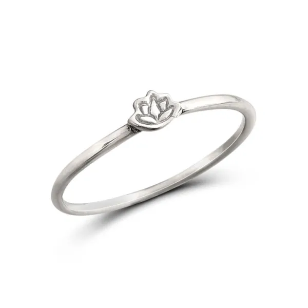 Studio Jewellery Feature & Stacker Rings | Rings-Small Lotus Silver Ring