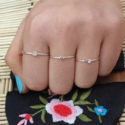 Studio Jewellery Feature & Stacker Rings | Rings-Small Lotus Silver Ring