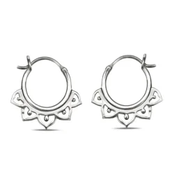 Studio Jewellery Earring Jackets And Threaders | Earrings-Small Mandala Silver Hoop Earrings