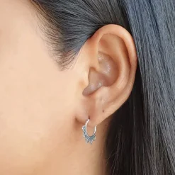 Studio Jewellery Earring Jackets And Threaders | Earrings-Small Mandala Silver Hoop Earrings