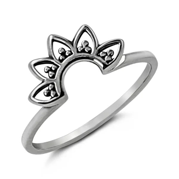 Studio Jewellery Feature & Stacker Rings | Rings-Small Mandala Silver Ring