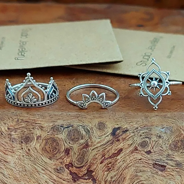 Studio Jewellery Feature & Stacker Rings | Rings-Small Mandala Silver Ring