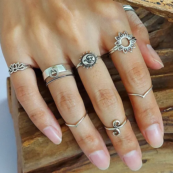 Studio Jewellery Feature & Stacker Rings | Rings-Small Mandala Silver Ring