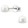 Studio Jewellery Stud Earrings | Earrings-Small 4mm Sterling Silver Freshwater Pearl Earring Studs