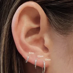 Studio Jewellery Hoop Earrings | Earrings-Small 8-16mm Sterling Silver Hoop Sleeper Earrings
