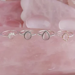 Studio Jewellery Gem Stone Rings | Rings-Small Oval Rose Quartz Sterling Silver Ring