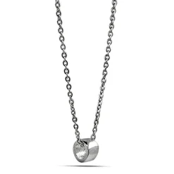 Studio Jewellery Necklaces-Small Tube Silver Necklace