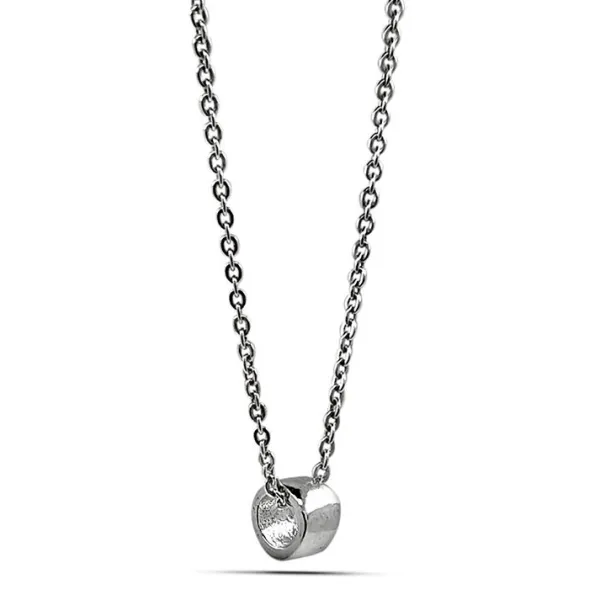 Studio Jewellery Necklaces-Small Tube Silver Necklace