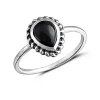 Studio Jewellery Gem Stone Rings | Rings-Small Water Drop Onyx Sterling Silver Ring