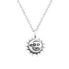 Studio Jewellery Necklaces-Smiling Sun and Moon Silver Necklace