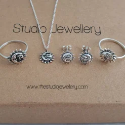 Studio Jewellery Feature & Stacker Rings | Rings-Smiling Sun and Moon Silver Ring