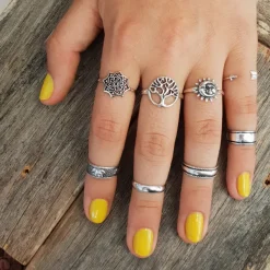 Studio Jewellery Feature & Stacker Rings | Rings-Smiling Sun and Moon Silver Ring