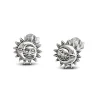 Studio Jewellery Stud Earrings | Earrings-Smiling Sun Moon Silver Stud Earrings