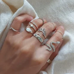 Studio Jewellery Feature & Stacker Rings | Rings-Snake Silver Ring