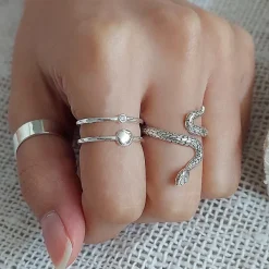 Studio Jewellery Feature & Stacker Rings | Rings-Snake Silver Ring