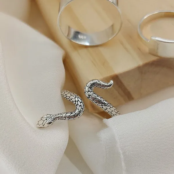 Studio Jewellery Feature & Stacker Rings | Rings-Snake Silver Ring