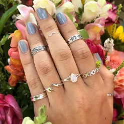Studio Jewellery Feature & Stacker Rings | Rings-Square Chain Silver Ring
