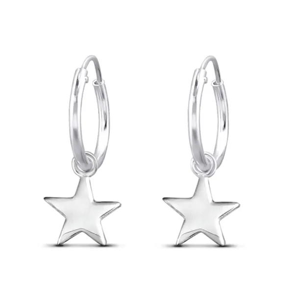 Studio Jewellery Hoop Earrings | Earrings-Star Charm Hoop Earrings