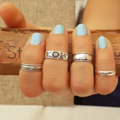 Studio Jewellery Midi And Knuckle Rings | Rings-Star Moon Sun Silver Knuckle Ring