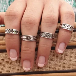 Studio Jewellery Midi And Knuckle Rings | Rings-Star Star Moon Knuckle Ring