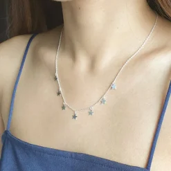 Studio Jewellery Necklaces-7 Stars Silver Necklace