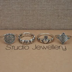 Studio Jewellery Feature & Stacker Rings | Rings-Sterling Silver Claddagh Ring