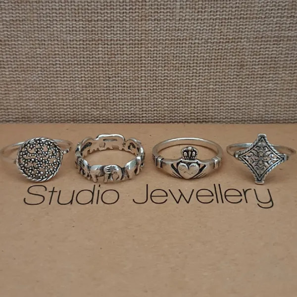 Studio Jewellery Feature & Stacker Rings | Rings-Sterling Silver Claddagh Ring