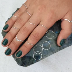 Studio Jewellery Midi And Knuckle Rings | Rings-Sterling Silver Fine V Chevron Ring