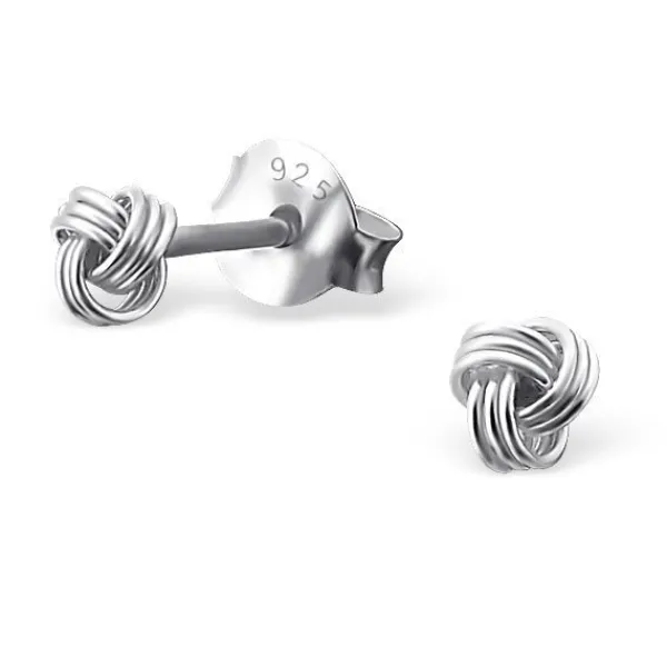 Studio Jewellery Stud Earrings | Earrings-Sterling Silver 4mm Knot Earring Studs