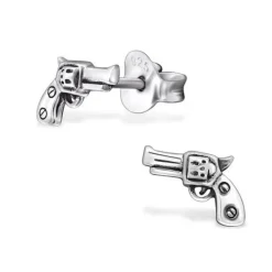 Studio Jewellery Stud Earrings | Earrings-925 Sterling Silver Pistol Ear Studs