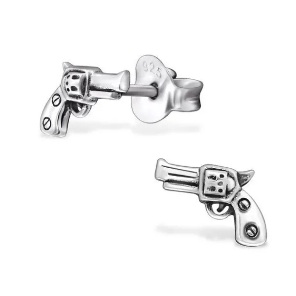 Studio Jewellery Stud Earrings | Earrings-925 Sterling Silver Pistol Ear Studs