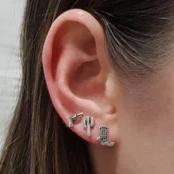 Studio Jewellery Stud Earrings | Earrings-925 Sterling Silver Pistol Ear Studs