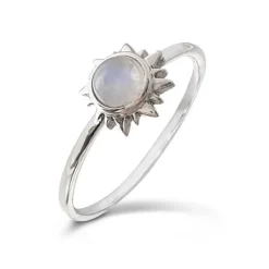 Studio Jewellery Gem Stone Rings | Rings-Sun Moonstone Silver Gemstone Ring