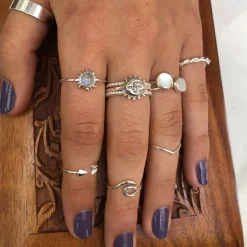 Studio Jewellery Gem Stone Rings | Rings-Sun Moonstone Silver Gemstone Ring