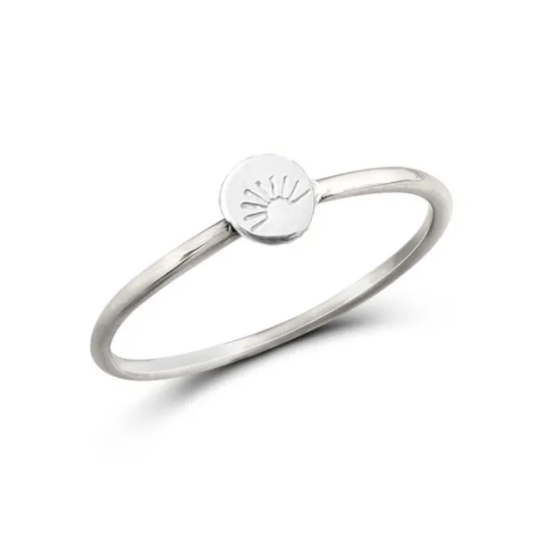 Studio Jewellery Feature & Stacker Rings | Rings-Sunrise Disc Silver Ring