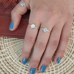 Studio Jewellery Feature & Stacker Rings | Rings-Sunrise Disc Silver Ring