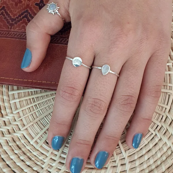 Studio Jewellery Feature & Stacker Rings | Rings-Sunrise Disc Silver Ring