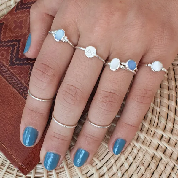 Studio Jewellery Feature & Stacker Rings | Rings-Sunrise Disc Silver Ring