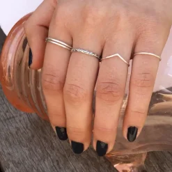 Studio Jewellery Feature & Stacker Rings | Rings-Surf Band Silver Ring
