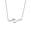 Studio Jewellery Necklaces-Surf Wave Silver Necklace