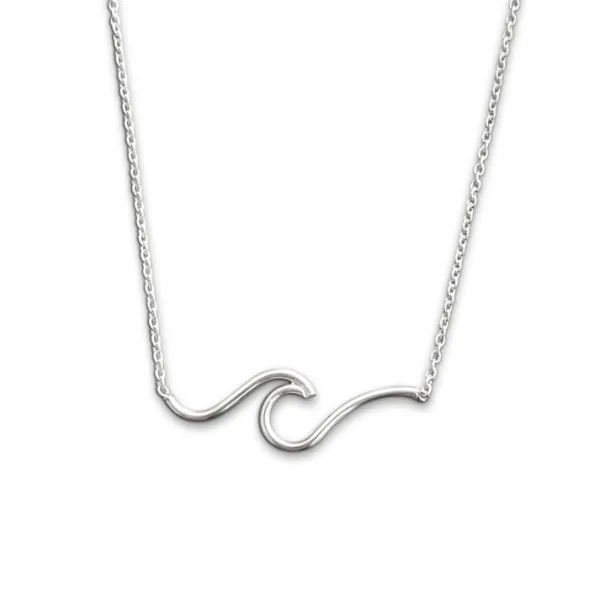 Studio Jewellery Necklaces-Surf Wave Silver Necklace