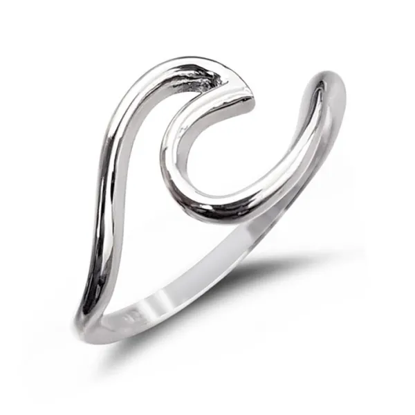 Studio Jewellery Feature & Stacker Rings | Rings-Surf Wave Silver Ring