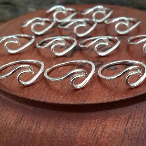 Studio Jewellery Feature & Stacker Rings | Rings-Surf Wave Silver Ring
