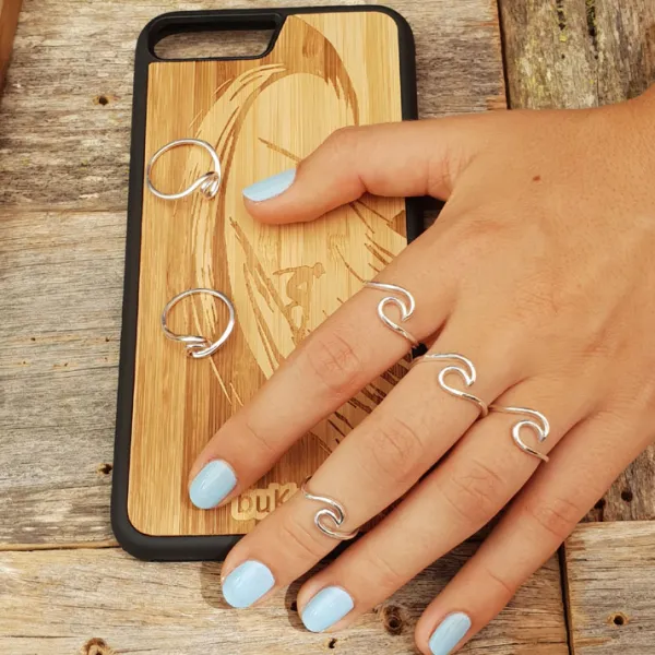 Studio Jewellery Feature & Stacker Rings | Rings-Surf Wave Silver Ring