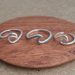 Studio Jewellery Feature & Stacker Rings | Rings-Surf Wave Silver Ring
