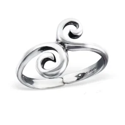 Studio Jewellery Midi And Knuckle Rings | Rings-Swirl Adjustable Midi Sterling Silver Ring