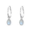 Studio Jewellery Hoop Earrings | Earrings-Tear Drop Moonstone Hoop Charm Earrings