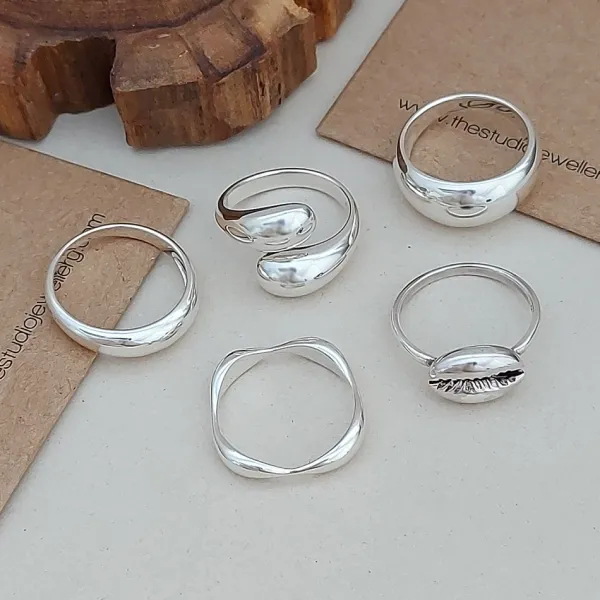 Studio Jewellery Rings-Tears Wrap Silver Ring