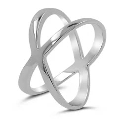 Studio Jewellery Feature & Stacker Rings | Rings-Thicc Criss Cross Silver Ring