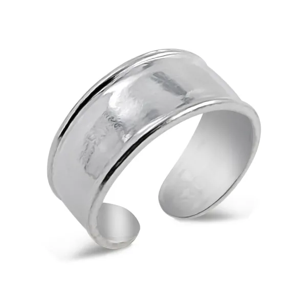 Studio Jewellery Midi And Knuckle Rings | Rings-Thick 2 Edge Silver Midi Ring